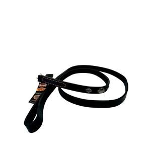 NEW HARLEY-DAVIDSON 1/2" BAR & SHIELD LEATHER LEASH 4 FT. BLACK W/ ORANGE THREAD